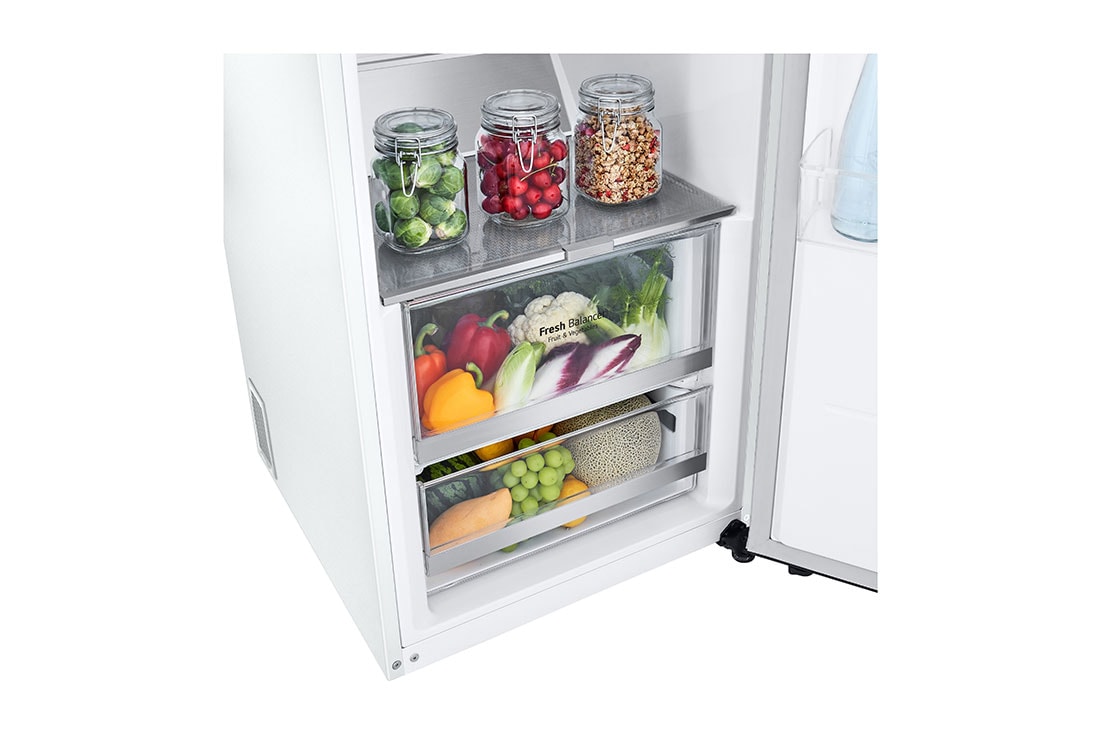 LG 386L Frittstående kjøleskap (Hvid - Energiklasse D, Door Cooling™, LINEARCooling™, FRESHBalancer™, Smart Diagnosis™, GLT71SWCSF, thumbnail 7