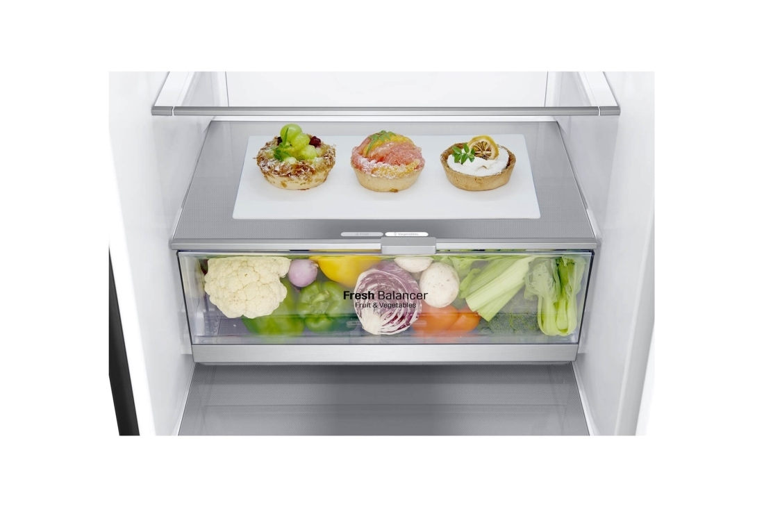 LG 2.03M 384L Kombiskap(Matte Black) - Energiklasse C, Door Cooling™ og Smart Diagnosis™ med Wi-Fi, ELB92MCACP, ELB92MCACP, thumbnail 4