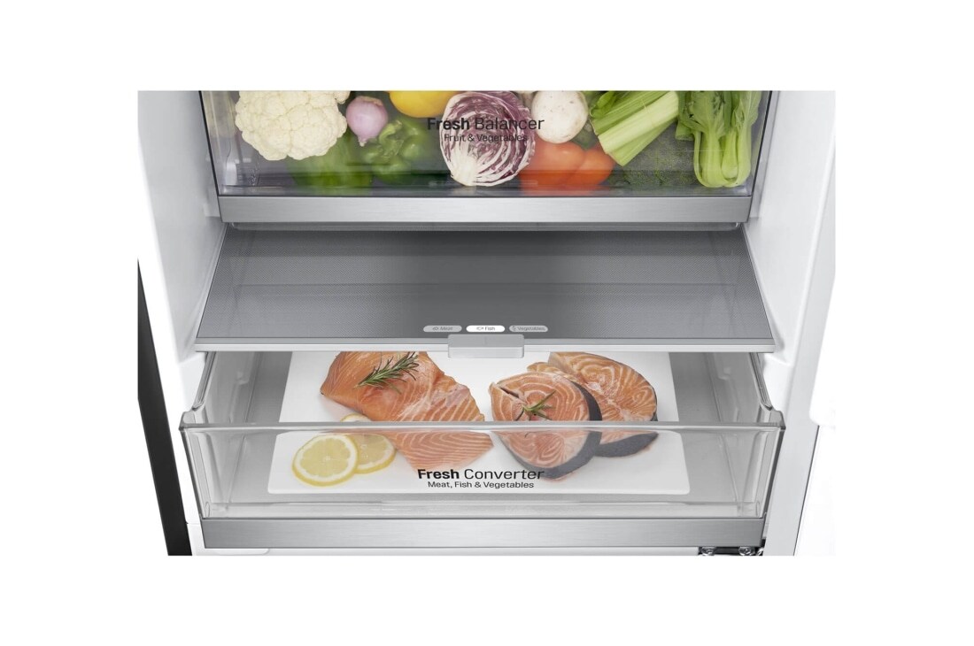 LG 2.03M 384L Kombiskap(Matte Black) - Energiklasse C, Door Cooling™ og Smart Diagnosis™ med Wi-Fi, ELB92MCACP, ELB92MCACP, thumbnail 6