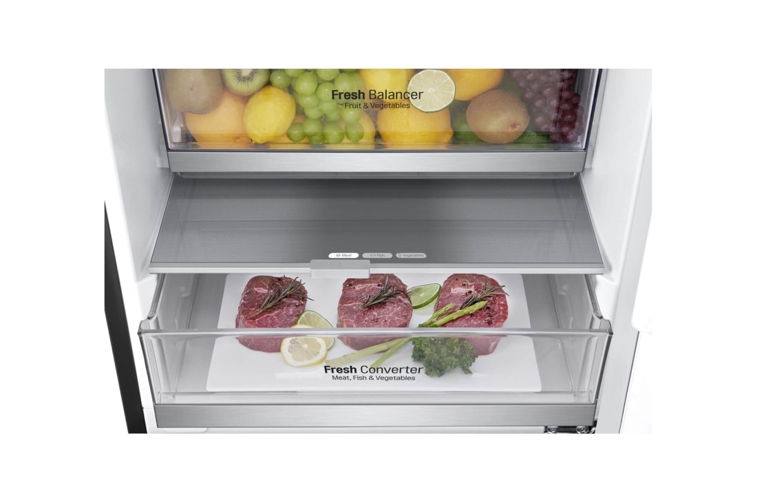 LG 2.03M 384L Kombiskap(Matte Black) - Energiklasse C, Door Cooling™ og Smart Diagnosis™ med Wi-Fi, ELB92MCACP, ELB92MCACP, thumbnail 7