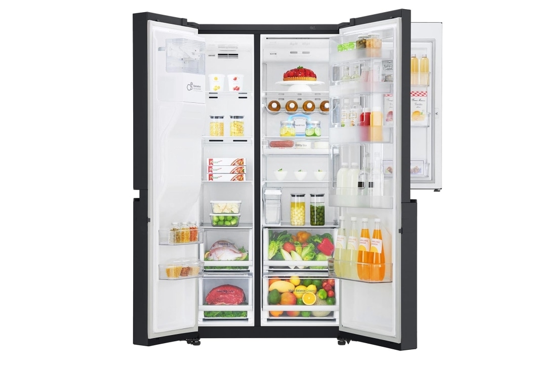 LG 625L Door in Door™ Side by Side (Matte Black) - Energiklasse E, Vann/isdispenser uten vanntilkobling og Smart Diagnosis™ med Wi-Fi, GSJ961MCCZ, GSJ961MCCZ, thumbnail 3