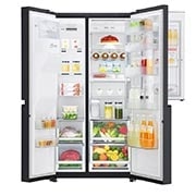 LG 625L Door in Door™ Side by Side (Matte Black) - Energiklasse E, Vann/isdispenser uten vanntilkobling og Smart Diagnosis™ med Wi-Fi, GSJ961MCCZ, GSJ961MCCZ, thumbnail 3