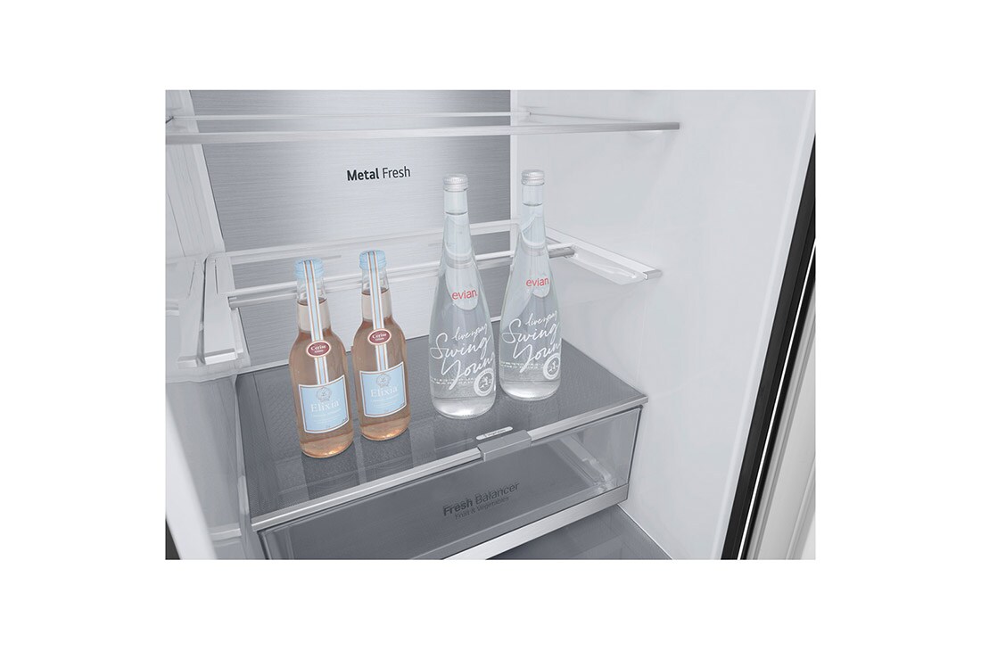 LG 1.86M 341L Kombiskap(Matte Black) - Energiklasse C, Door Cooling™ og Smart Diagnosis™ , ELB81MCVCP, thumbnail 10