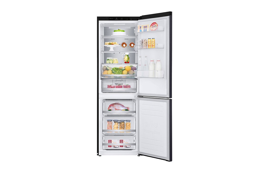 LG 1.86M 341L Kombiskap(Matte Black) - Energiklasse C, Door Cooling™ og Smart Diagnosis™ , ELB81MCVCP, thumbnail 2