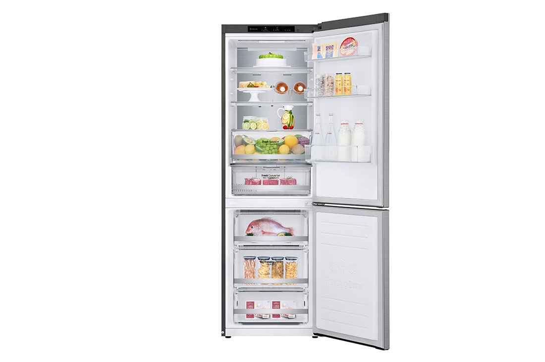 LG 1.86M 341L Kombiskap(Shiny Steel) - Energiklasse C, Door Cooling™ og Smart Diagnosis™, ELB81PZVCP, ELB81PZVCP, thumbnail 2