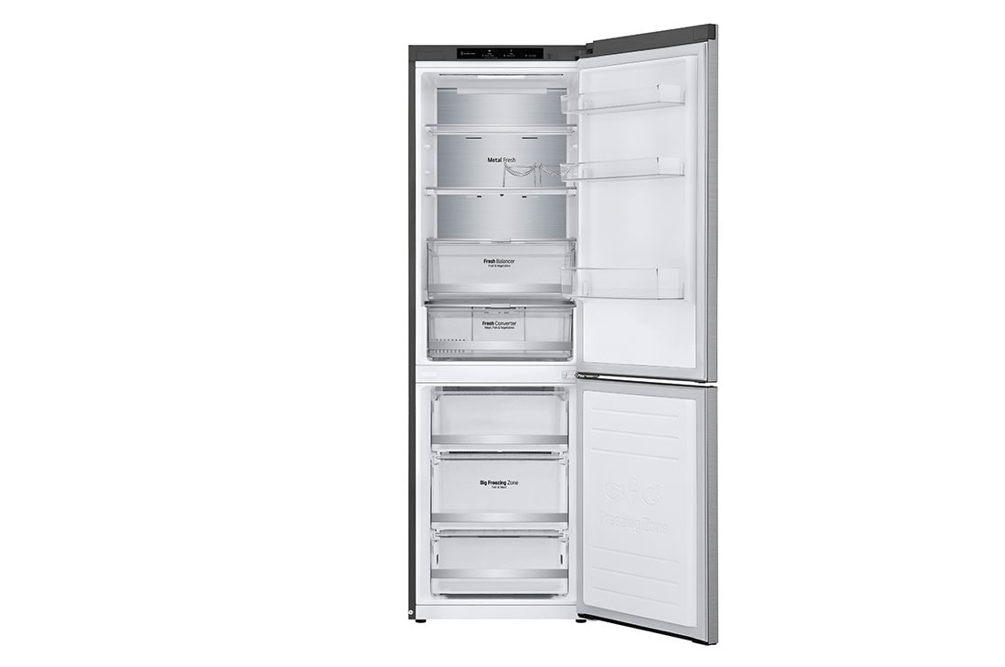 LG 1.86M 341L Kombiskap(Shiny Steel) - Energiklasse C, Door Cooling™ og Smart Diagnosis™, ELB81PZVCP, ELB81PZVCP, thumbnail 3