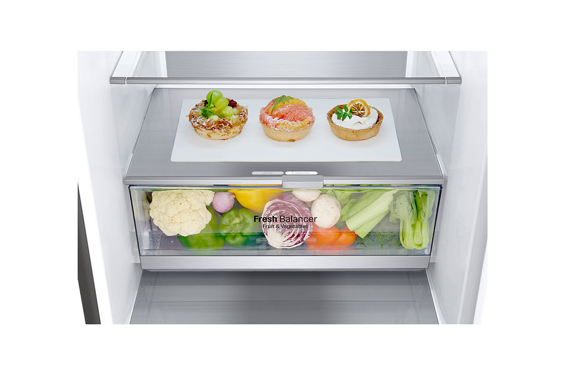 LG 1.86M 341L Kombiskap(Shiny Steel) - Energiklasse C, Door Cooling™ og Smart Diagnosis™, ELB81PZVCP, ELB81PZVCP, thumbnail 5