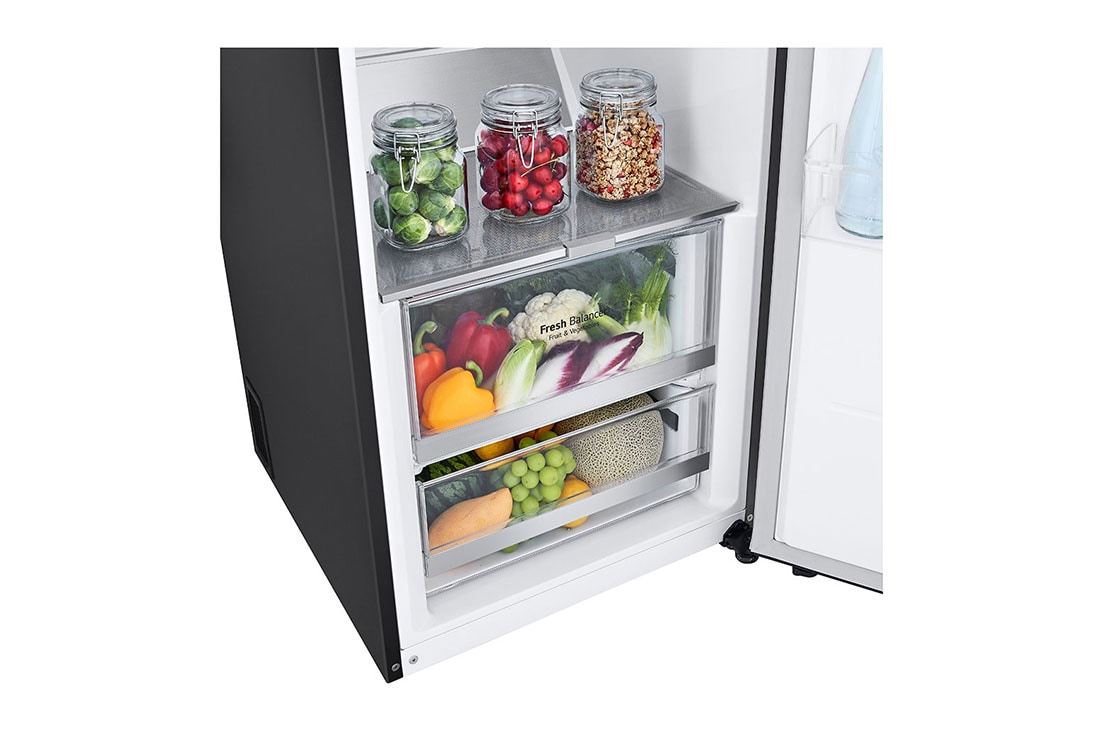 LG 386L Frittstående kjøleskap (Matte Black - Energiklasse E, Door Cooling™, LINEARCooling™, FRESHBalancer™, Smart Diagnosis™, GLT71MCCSZ, GLT71MCCSZ, thumbnail 3