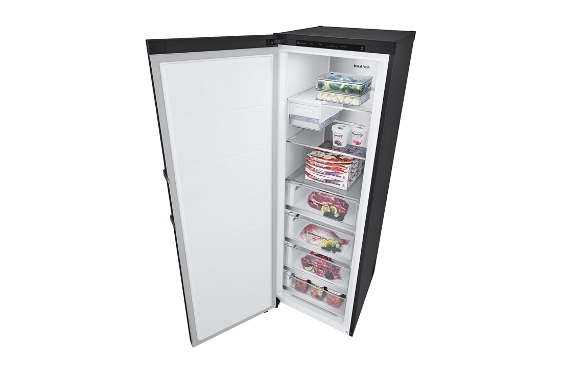 LG 324L Frittstående fryseskap (Matte Black) - Energiklasse E, Total No Frost, Express Freeze, Smart Diagnosis™   , toprightopen-food, GFT61MCCSZ, thumbnail 14