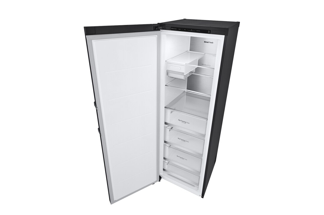 LG 324L Frittstående fryseskap (Matte Black) - Energiklasse E, Total No Frost, Express Freeze, Smart Diagnosis™   , toprightopen, GFT61MCCSZ, thumbnail 15
