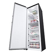 LG 324L Frittstående fryseskap (Matte Black) - Energiklasse E, Total No Frost, Express Freeze, Smart Diagnosis™   , rightperspectiveopen-food, GFT61MCCSZ, thumbnail 8