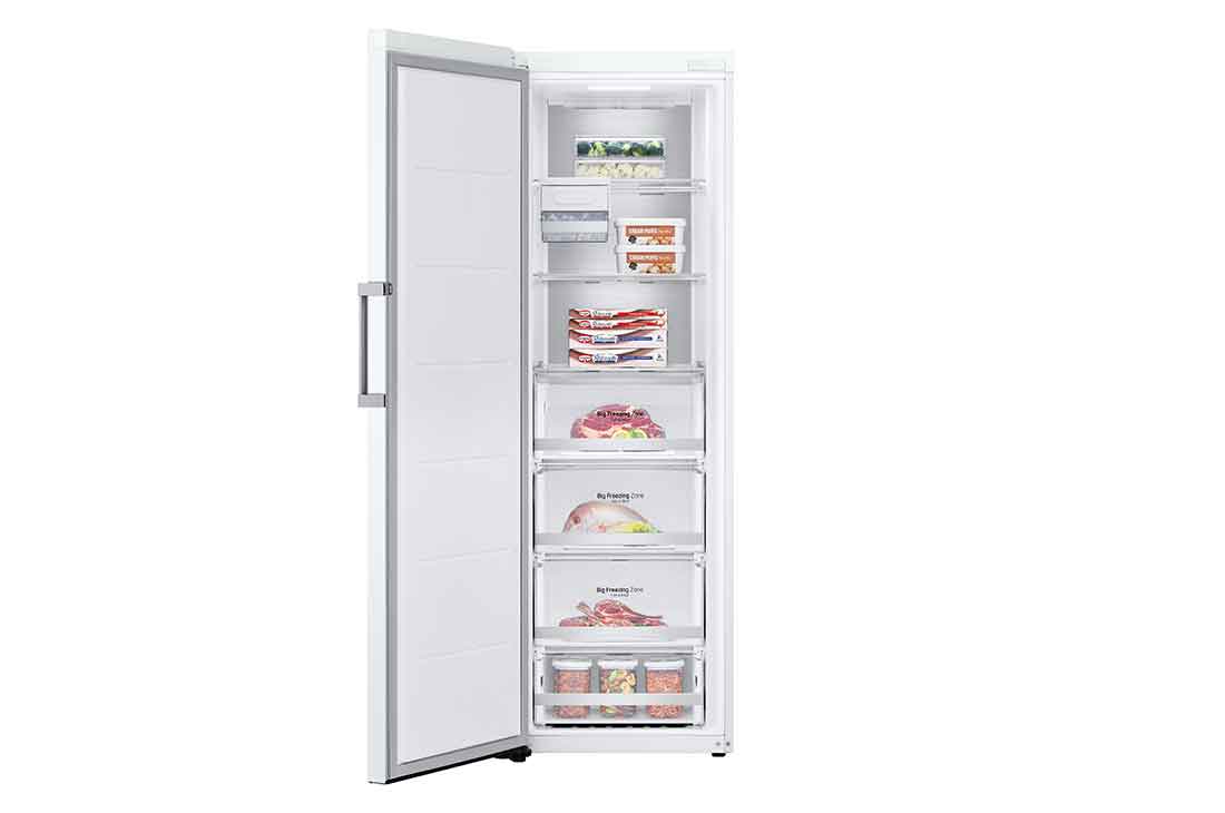 LG 324L Frittstående fryseskap (Hvit) - Energiklasse E, Total No Frost, Express Freeze, Smart Diagnosis™ med Wi-Fi, GFE61SWCSZ, GFE61SWCSZ, thumbnail 3
