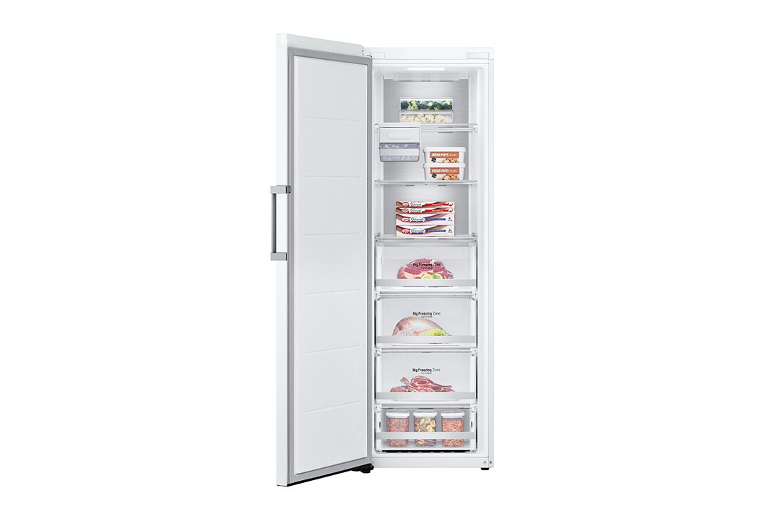 LG 324L Frittstående fryseskap (Hvit) - Energiklasse E, Total No Frost, Express Freeze, Smart Diagnosis™ med Wi-Fi, GFE61SWCSZ, GFE61SWCSZ, thumbnail 2