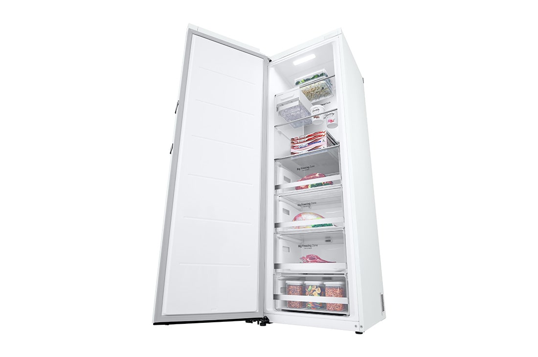 LG 324L Frittstående fryseskap (Hvit) - Energiklasse E, Total No Frost, Express Freeze, Smart Diagnosis™ med Wi-Fi, GFE61SWCSZ, GFE61SWCSZ, thumbnail 8