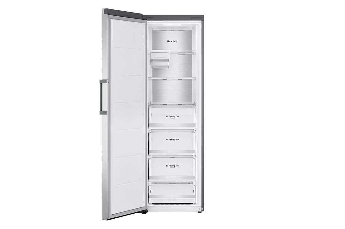 LG 324L Frittstående fryseskap (Shiny Steel) - Energiklasse E, Total No Frost, Express Freeze, Smart Diagnosis™ med Wi-Fi, Front åpen, med mat, GFE61PZCSZ, thumbnail 3