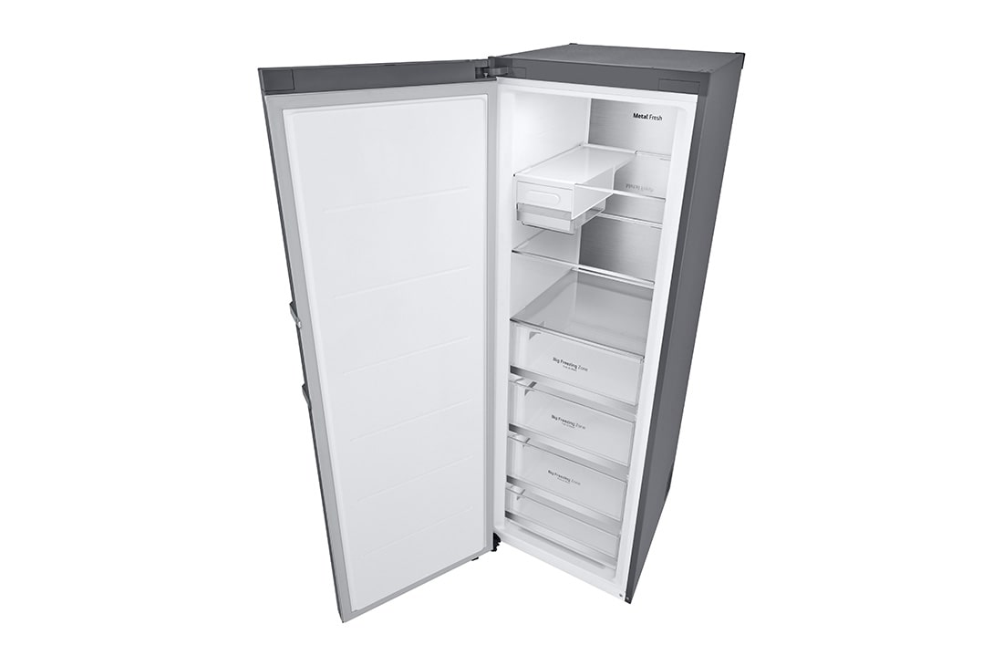 LG 324L Frittstående fryseskap (Shiny Steel) - Energiklasse E, Total No Frost, Express Freeze, Smart Diagnosis™ med Wi-Fi, Side, GFE61PZCSZ, thumbnail 15