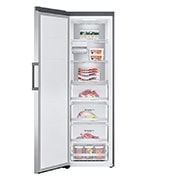 LG 324L Frittstående fryseskap (Shiny Steel) - Energiklasse E, Total No Frost, Express Freeze, Smart Diagnosis™ med Wi-Fi, Front, åpent, GFE61PZCSZ, thumbnail 2