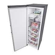 LG 324L Frittstående fryseskap (Shiny Steel) - Energiklasse E, Total No Frost, Express Freeze, Smart Diagnosis™ med Wi-Fi, Fra øverst til høyre, åpent med mat, GFE61PZCSZ, thumbnail 14