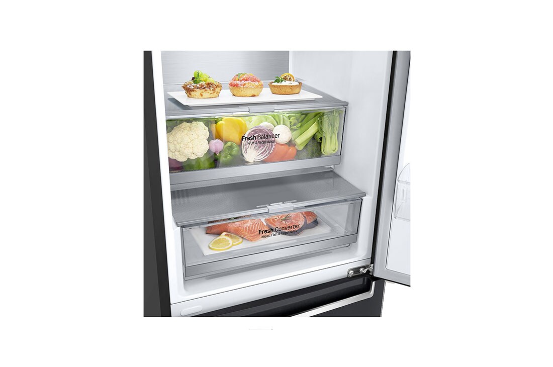 LG 2.03M 384L Kombiskap(Matte Black) - Energiklasse D, Door Cooling™ og Smart Diagnosis™ , GBB72MCVGN, GBB72MCVGN, thumbnail 3