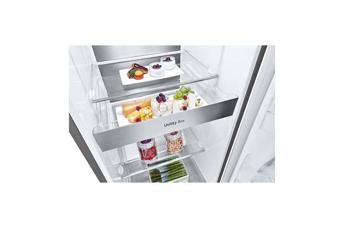 LG 386L Frittstående kjøleskap (Shiny Steel) - Energiklasse E, Door Cooling™, LINEARCooling™, FRESHBalancer™, Smart Diagnosis™ med Wi-Fi, GLE71PZCSZ, GLE71PZCSZ, thumbnail 5