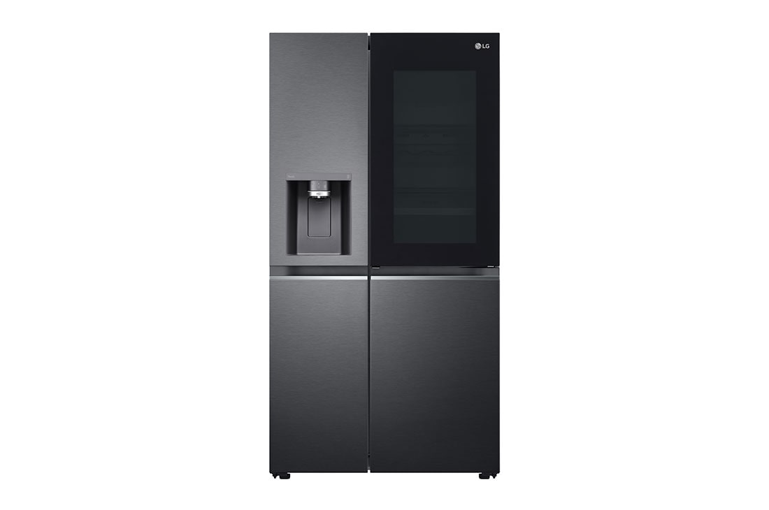 LG 635L InstaView Door in Door™ Side by Side (Matte Black Steel), Craft Ice, Energiklasse E, Smart Diagnosis™ med Wi-Fi, GSXV90MCDE, GSXV90MCDE, thumbnail 2