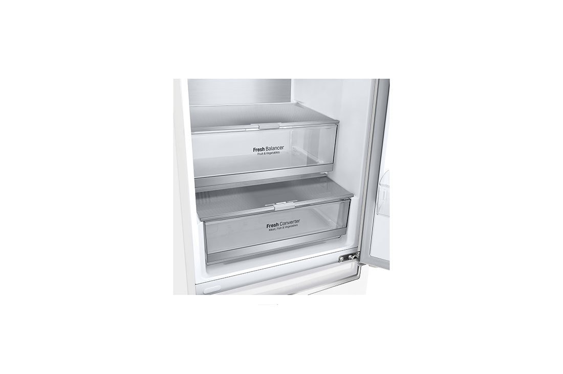 LG 1.86M 341L Kombiskap(Hvit) - Energiklasse D, Door Cooling™ og Smart Diagnosis™, GBB71SWVGN, GBB71SWVGN, thumbnail 4