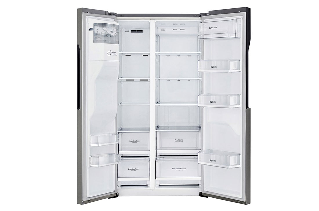 LG 606L Side by Side (Mørkegrå) - Energiklasse F, Vann/isdispenser med vanntilkobling, Smart Diagnosis™, GSL360ICEZ, GSL360ICEZ, thumbnail 2