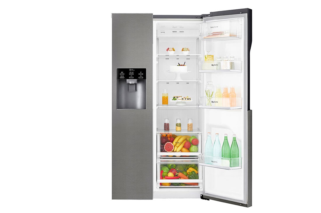 LG 606L Side by Side (Mørkegrå) - Energiklasse F, Vann/isdispenser med vanntilkobling, Smart Diagnosis™, GSL360ICEZ, GSL360ICEZ, thumbnail 5