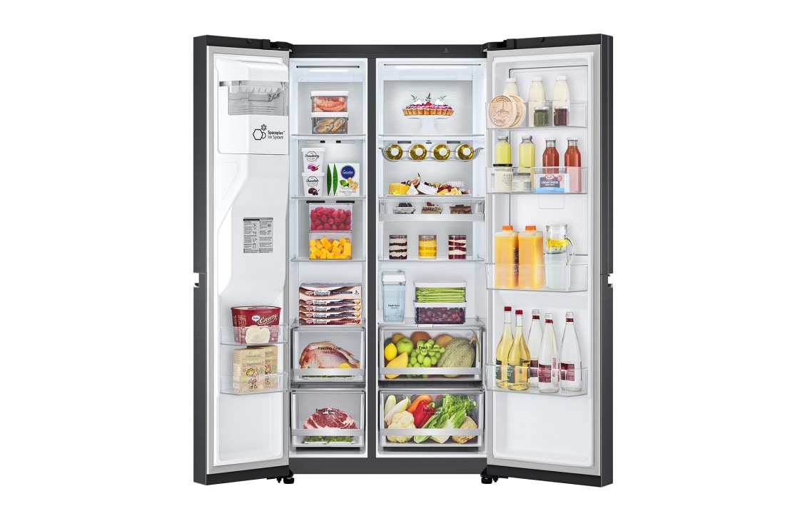 LG 635L Door in Door™ Side by Side (Matte Black Steel), Energiklasse E, Vann/isdispenser uten vanntilkobling, Smart Diagnosis™ med Wi-Fi, GSJV91MCAE, GSJV91MCAE, thumbnail 3