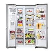 LG 635L Door in Door™ Side by Side (Shiny Steel), Energiklasse E, Vann/isdispenser uten vanntilkobling, Smart Diagnosis™ med Wi-Fi, GSJV91PZAE, GSJV91PZAE, thumbnail 3