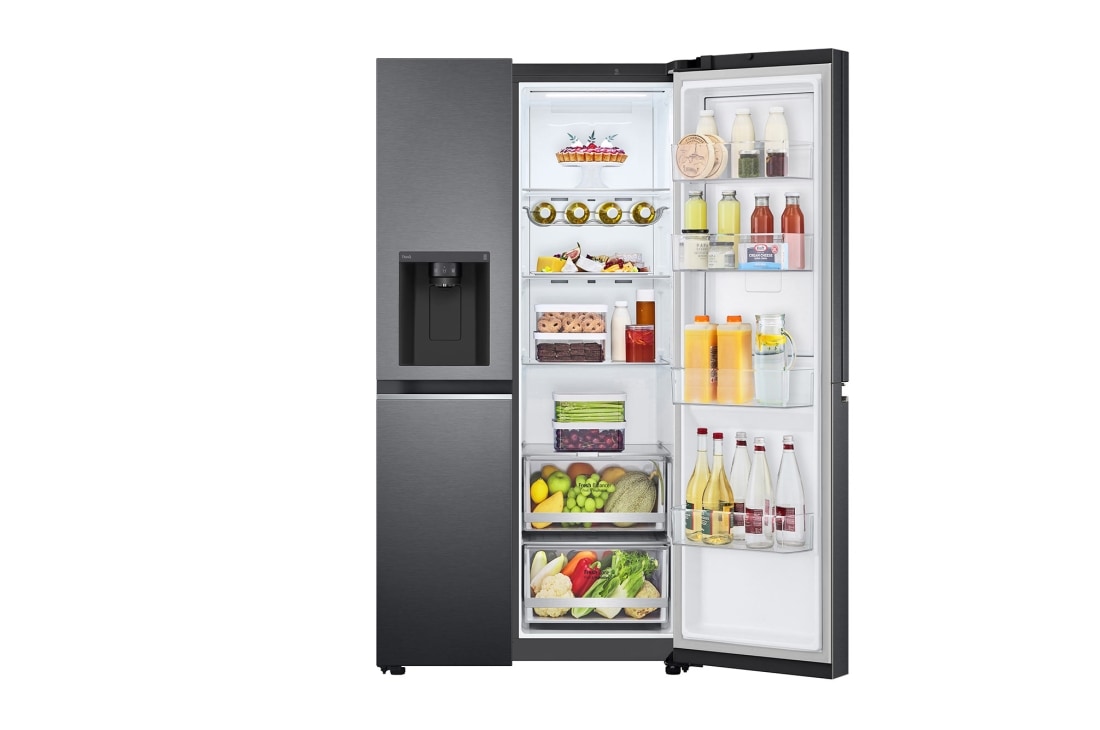 LG 635L Door in Door™ Side by Side (Matte Black Steel), Energiklasse E, Vann/isdispenser med vanntilkobling, Smart Diagnosis™ med Wi-Fi, GSJV70MCLE, GSJV70MCLE, thumbnail 9