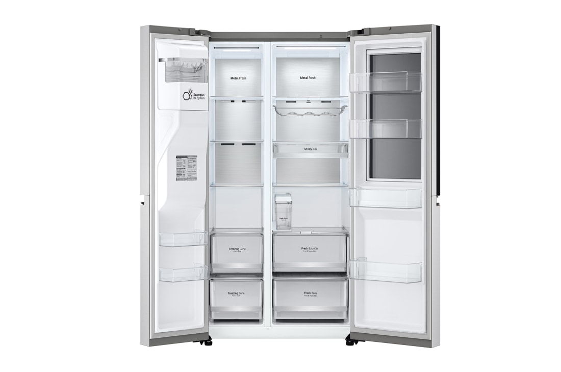 LG 635L InstaView Door in Door™ Side by Side (Brushed Steel), Energiklasse F, Vann/isdispenser uten vanntilkobling, Smart Diagnosis™ med Wi-Fi, GSXV91BSAF, GSXV91BSAF, thumbnail 11