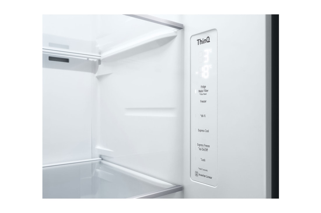 LG 635L Side by Side (Shiny Steel), Is & vann dispenser, Energiklasse E, Vann/isdispenser med vanntilkobling, Smart Diagnosis™ med Wi-Fi, GSLV70PZTE, GSLV70PZTE, thumbnail 5