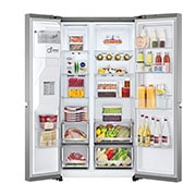 LG 635L Door in Door™ Side by Side (Shiny Steel), Energiklasse E, Vann/isdispenser med vanntilkobling, Smart Diagnosis™ med Wi-Fi, GSJV70PZLE, GSJV70PZLE, thumbnail 3