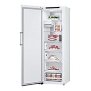 LG 324L Frittstående fryseskap (Hvit) - Energiklasse E, Total No Frost, Express Freeze, Smart Diagnosis™, open with foods, GFT61SWCSZ, thumbnail 11