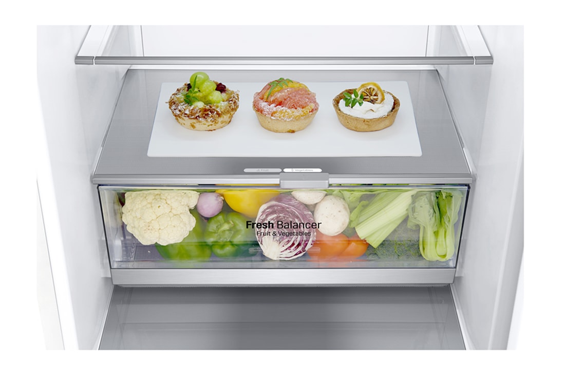 LG 1.86M 341L Kombiskap(Hvit) - Energiklasse D, Door Cooling™, GBB71SWEGN, thumbnail 4