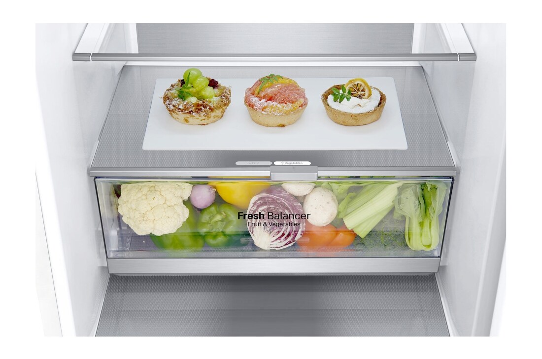 LG 1.86M 341L Kombiskap(Hvit) - Energiklasse D, Door Cooling™ og Smart Diagnosis™ med Wi-Fi, GBB71SWUGN, GBB71SWUGN, thumbnail 4