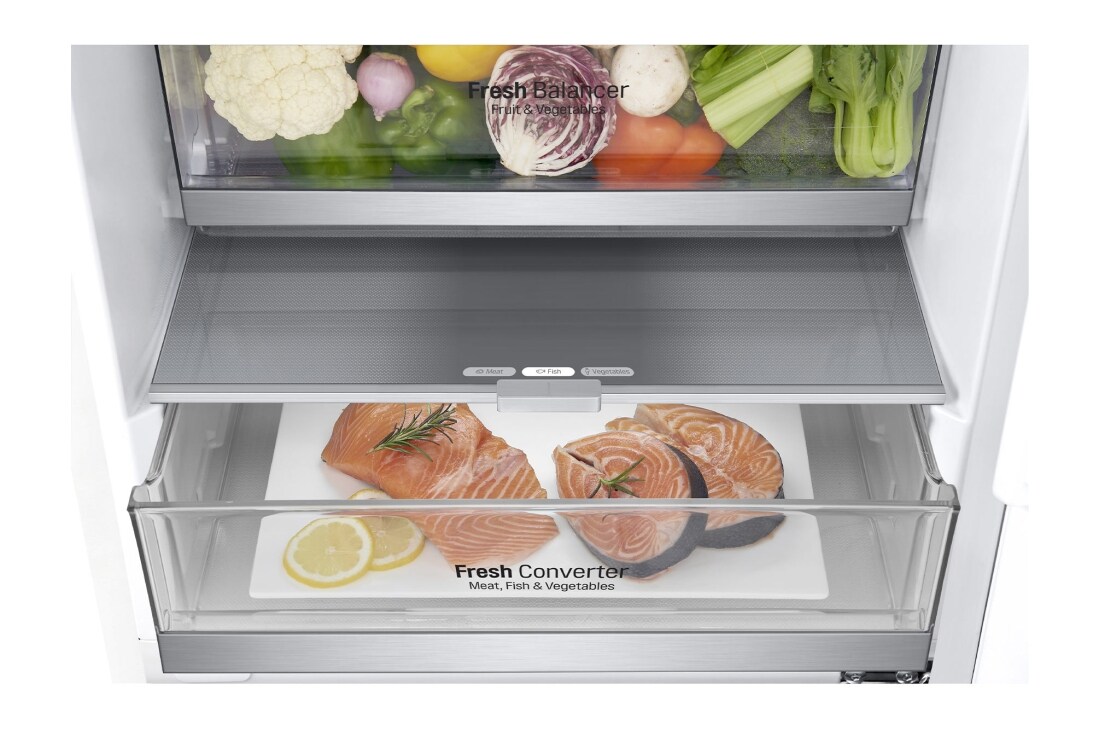 LG 1.86M 341L Kombiskap(Hvit) - Energiklasse D, Door Cooling™ og Smart Diagnosis™ med Wi-Fi, GBB71SWUGN, GBB71SWUGN, thumbnail 6