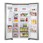 LG 635L Side by Side (Shiny Steel), Is & vann dispenser, Energiklasse F, Vann/isdispenser uten vanntilkobling, Smart Diagnosis™ med Wi-Fi, GSLV71PZTM, thumbnail 2