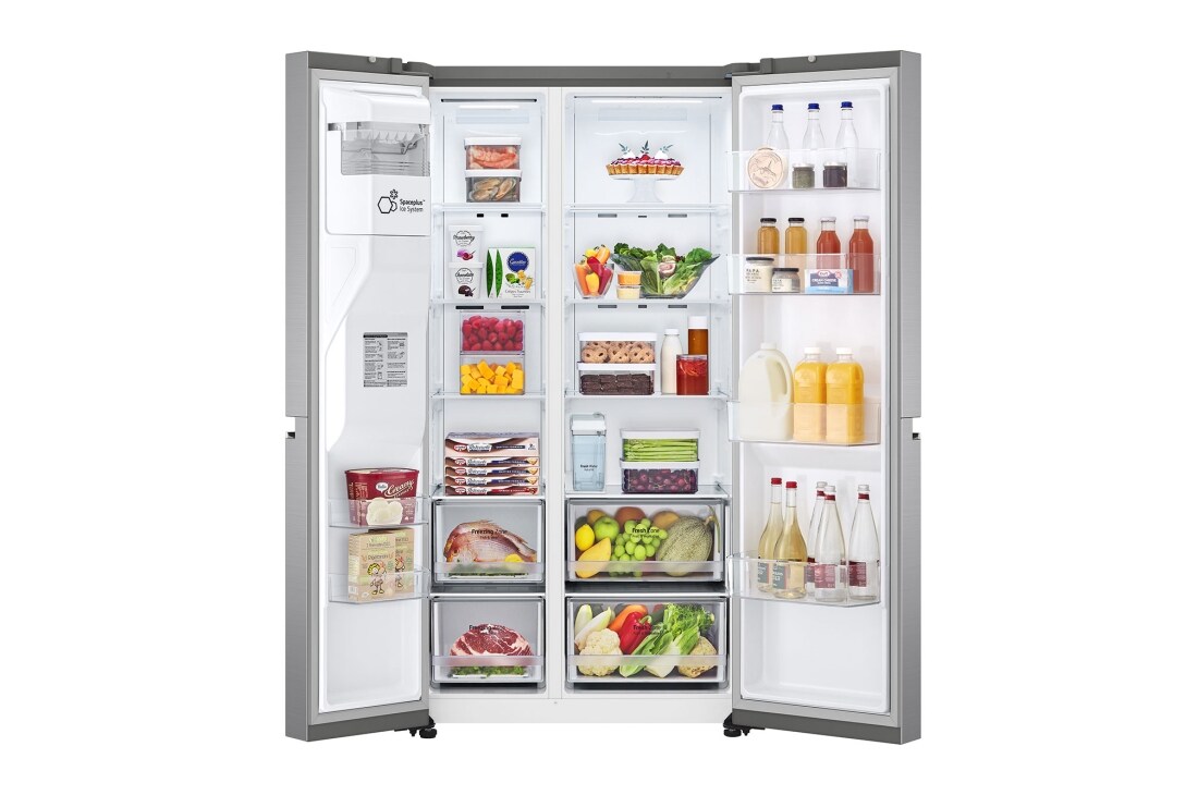 LG 635L Side by Side (Shiny Steel), Is & vann dispenser, Energiklasse F, Vann/isdispenser uten vanntilkobling, Smart Diagnosis™ med Wi-Fi, GSLV71PZTM, thumbnail 2
