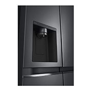 LG 635L Side by Side (Matte Black Steel), Is & vann dispenser, Energiklasse E, Vann/isdispenser uten vanntilkobling, Smart Diagnosis™ med Wi-Fi, GSLV71MCLE, GSLV71MCLE, thumbnail 4