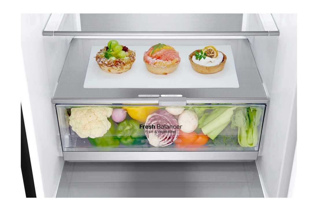 LG 1.86M 341L Kombiskap(Matte Black) - Energiklasse C, Door Cooling™ og Smart Diagnosis™ , ELB81MCVCP1, thumbnail 5