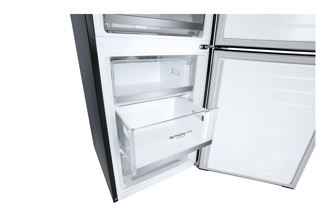 LG 1.86M 341L Kombiskap(Matte Black) - Energiklasse C, Door Cooling™ og Smart Diagnosis™ , ELB81MCVCP1, thumbnail 9