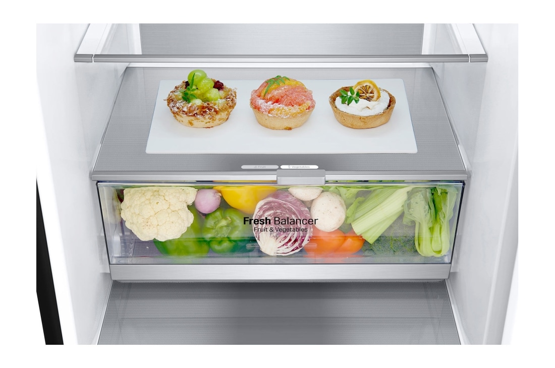 LG 2.03M 384L Kombiskap(Matte Black) - Energiklasse B, Door Cooling™ og Smart Diagnosis™ med Wi-Fi, GBB92MCABP, GBB92MCABP, thumbnail 4