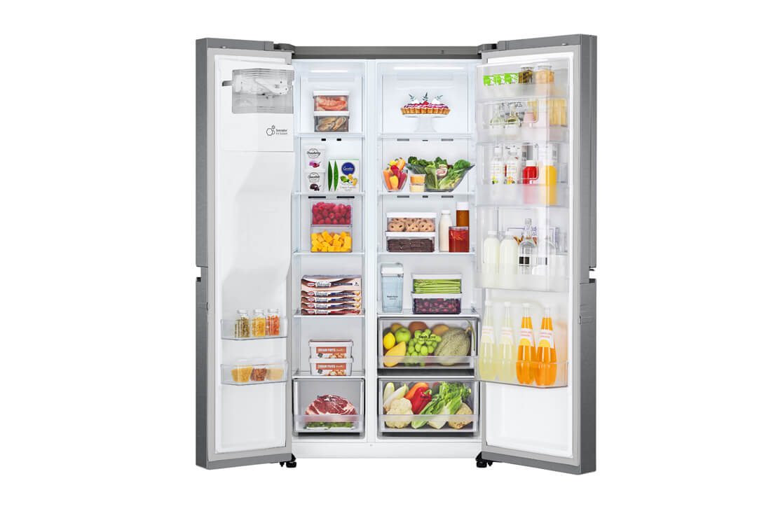 LG 634L Door in Door™ Side by Side (Dark Graphite), Energiklasse F, Vann/isdispenser uten vanntilkobling, Smart Diagnosis™, GSJV31DSXF, GSJV31DSXF, thumbnail 4