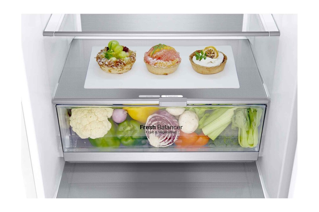 LG 1.86M 341L Kombiskap(Hvit) - Energiklasse C, Door Cooling™ og Smart Diagnosis™, ELB81SWVCP1, thumbnail 4