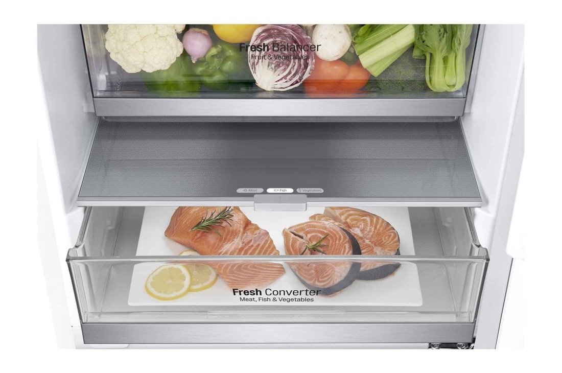 LG 1.86M 341L Kombiskap(Hvit) - Energiklasse C, Door Cooling™ og Smart Diagnosis™, ELB81SWVCP1, thumbnail 6