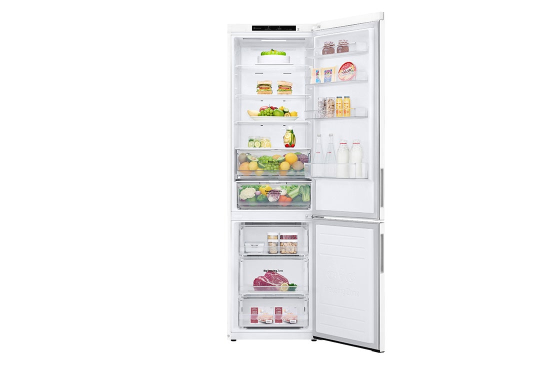 LG 2.03M 384L Kombiskap(White) - Energiklasse A, Front All Open Food, GBP62SWNAC, thumbnail 3