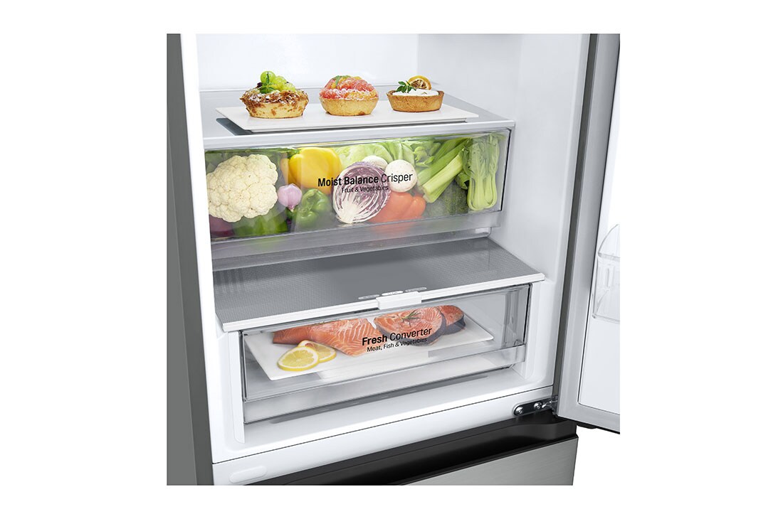 LG 2.03M 387L Kombiskap(Prime Silver) - Energiklasse D, Skuffe_Mat, GBV3200DPY, thumbnail 7