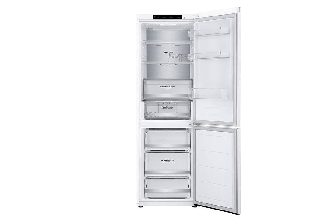 LG 1.86M 344L Kombiskap(White) - Energiklasse D, Front åpen uten mat, GBV5140DSW, thumbnail 3